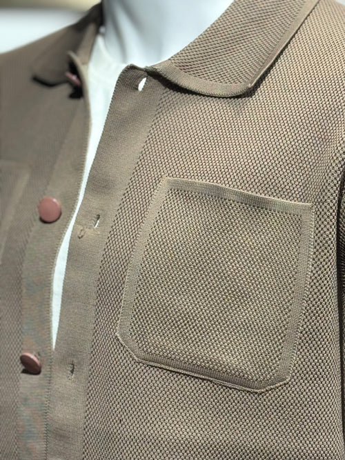 Beige Casual Suit Set