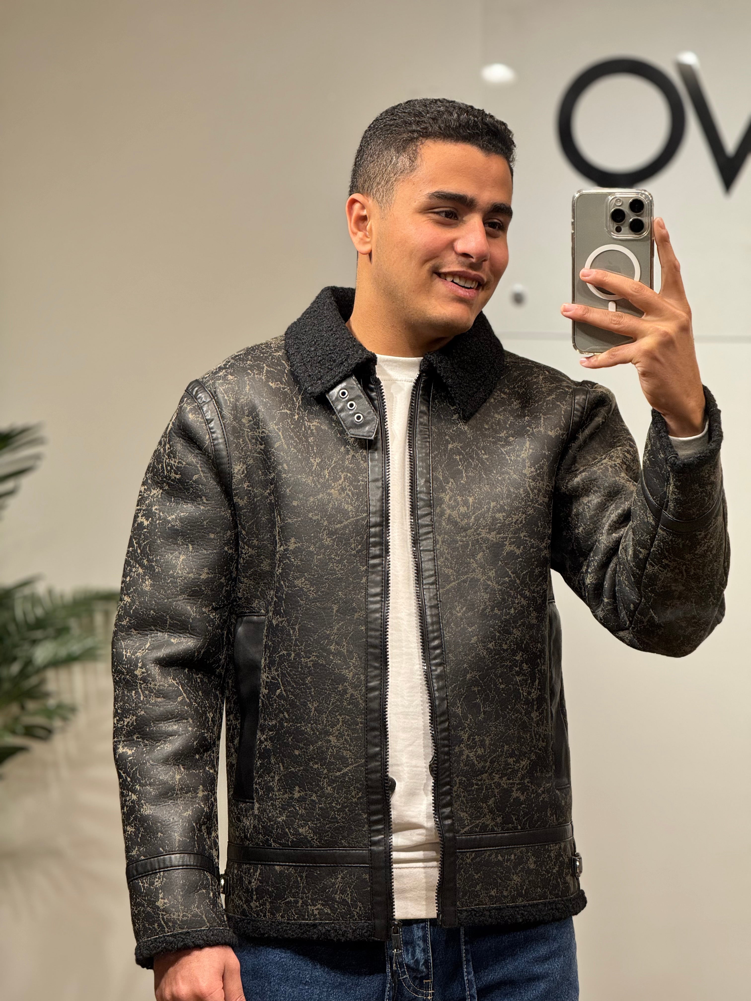 Men’s Distressed Aviator Jacket