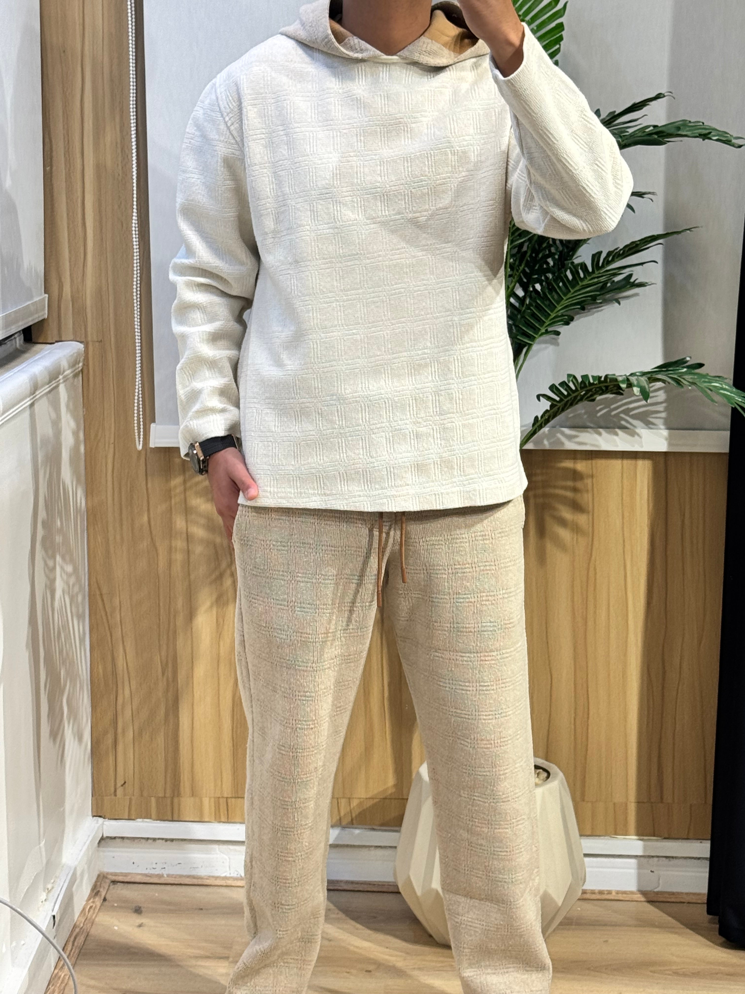 Textured Lounge Set – Light Beige