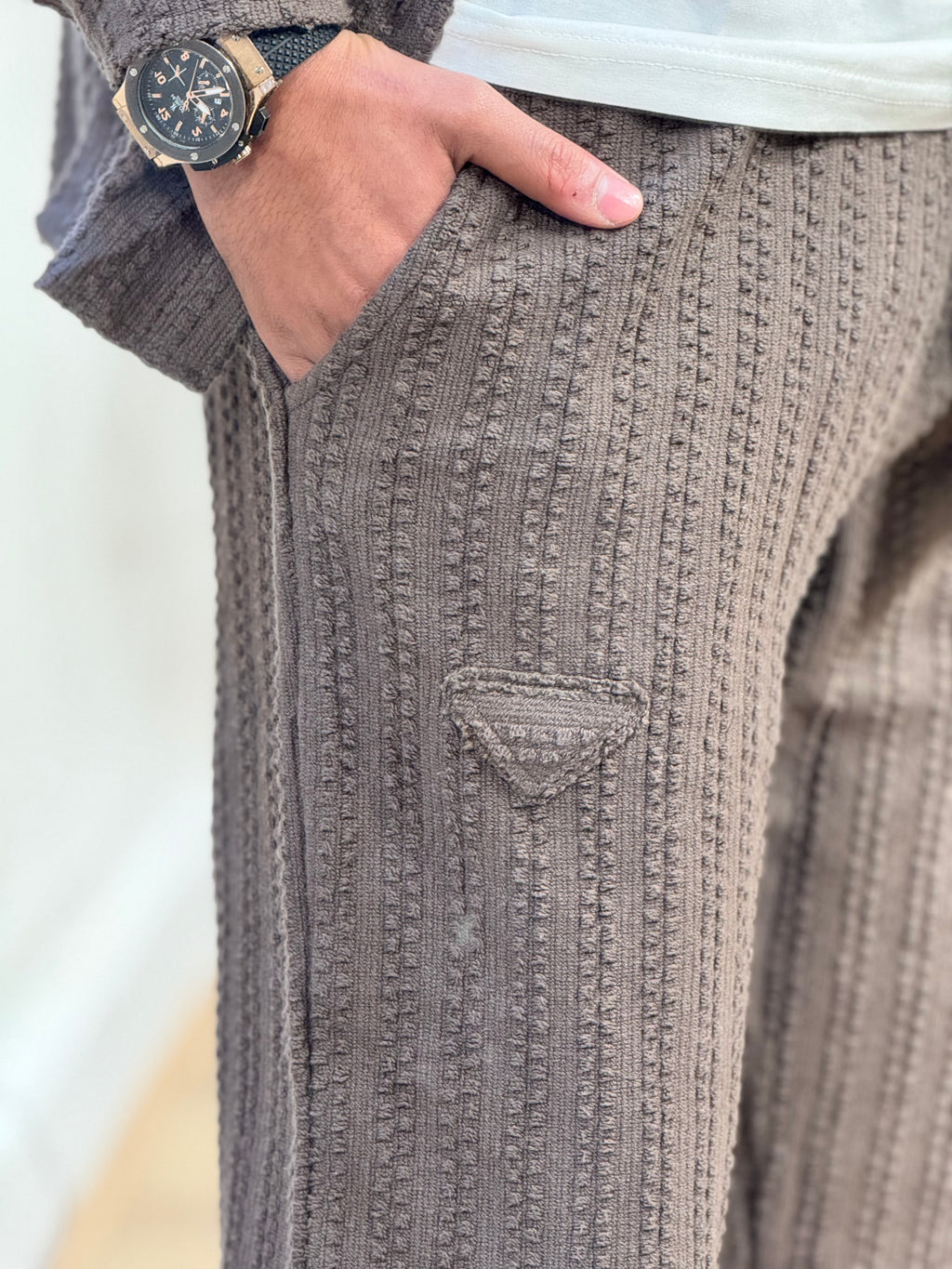 Men’s Textured Casual Suit Set PRADA