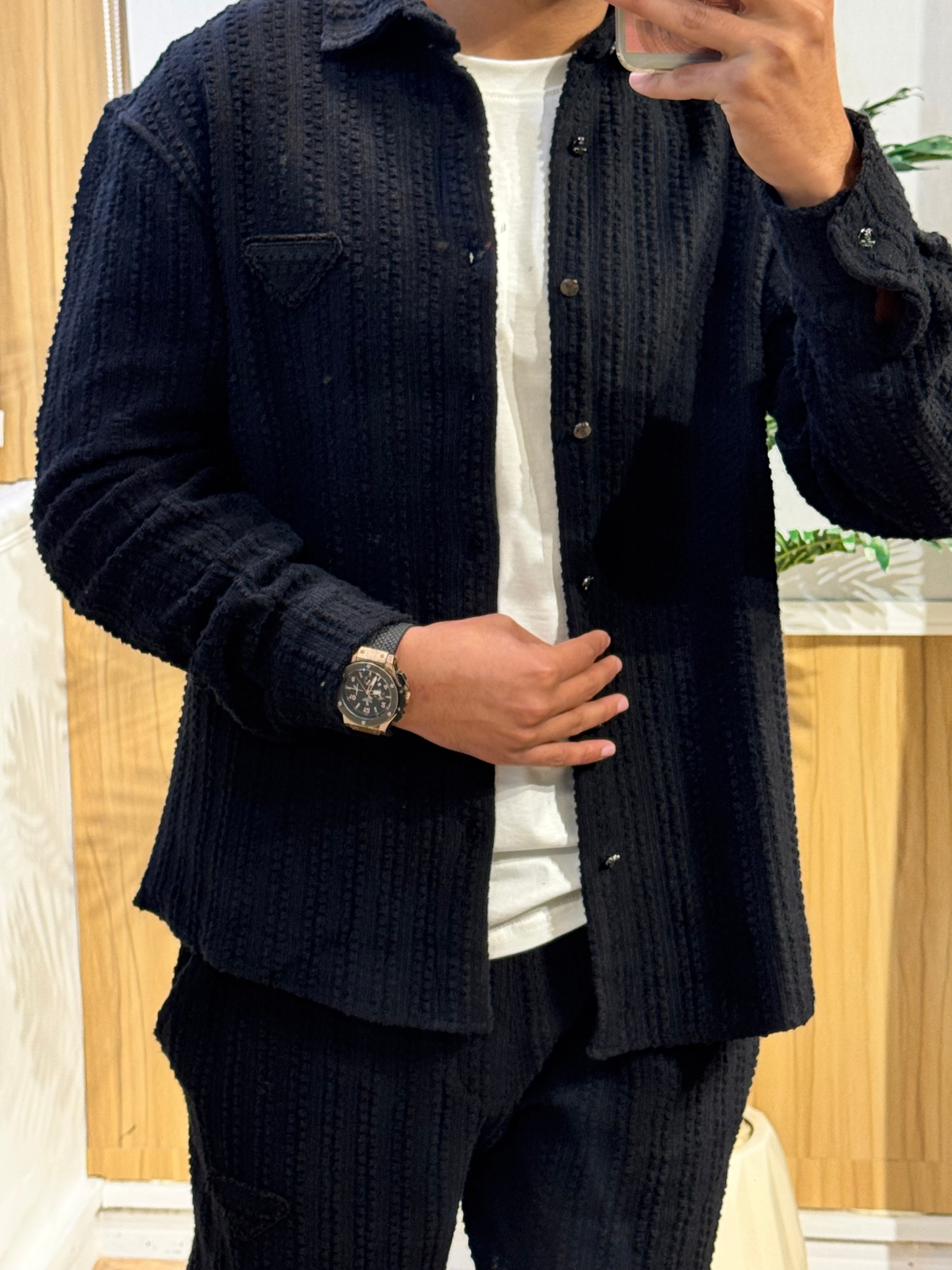 Men’s Textured Casual Suit Set PRADA