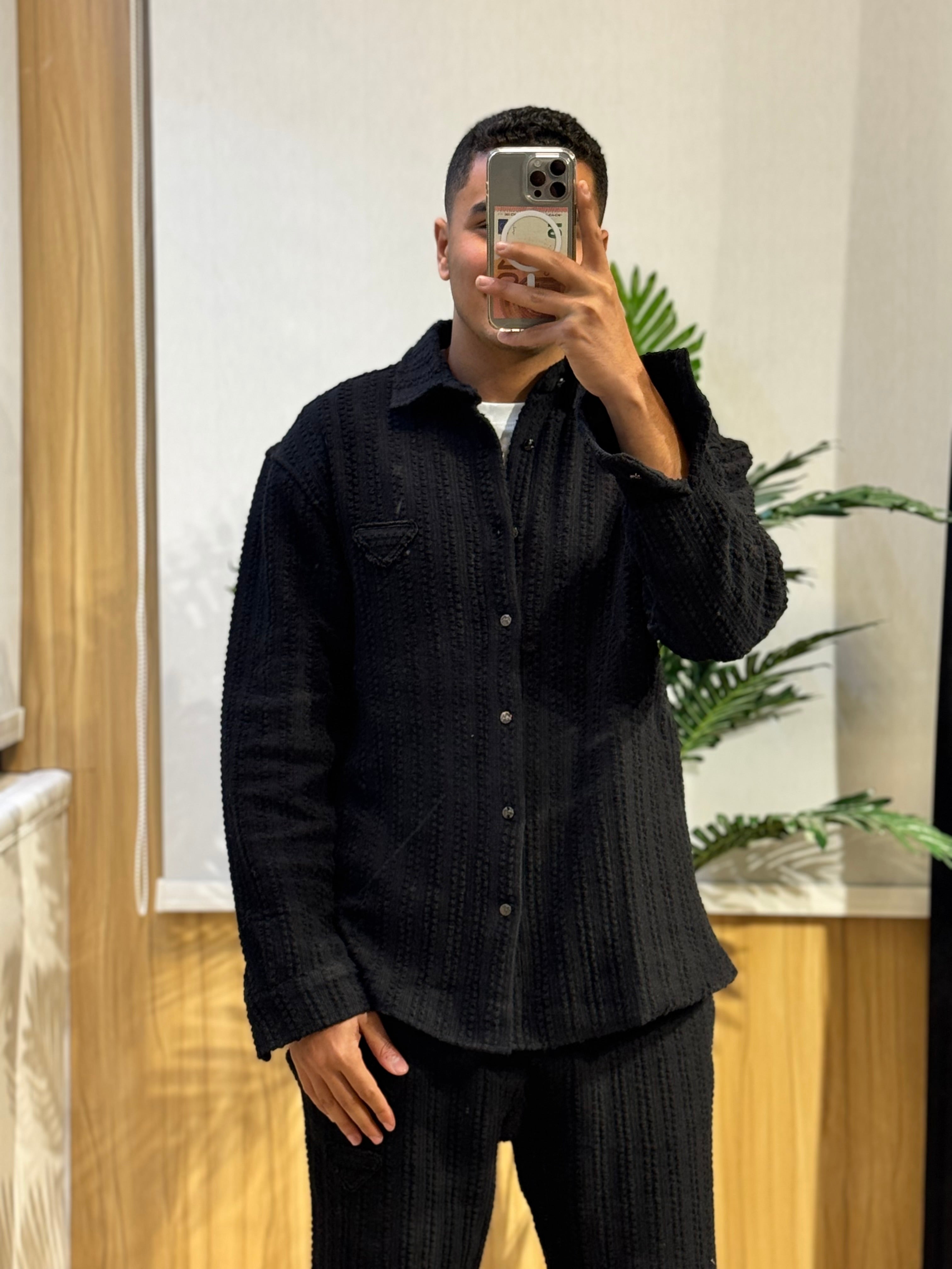 Men’s Textured Casual Suit Set PRADA