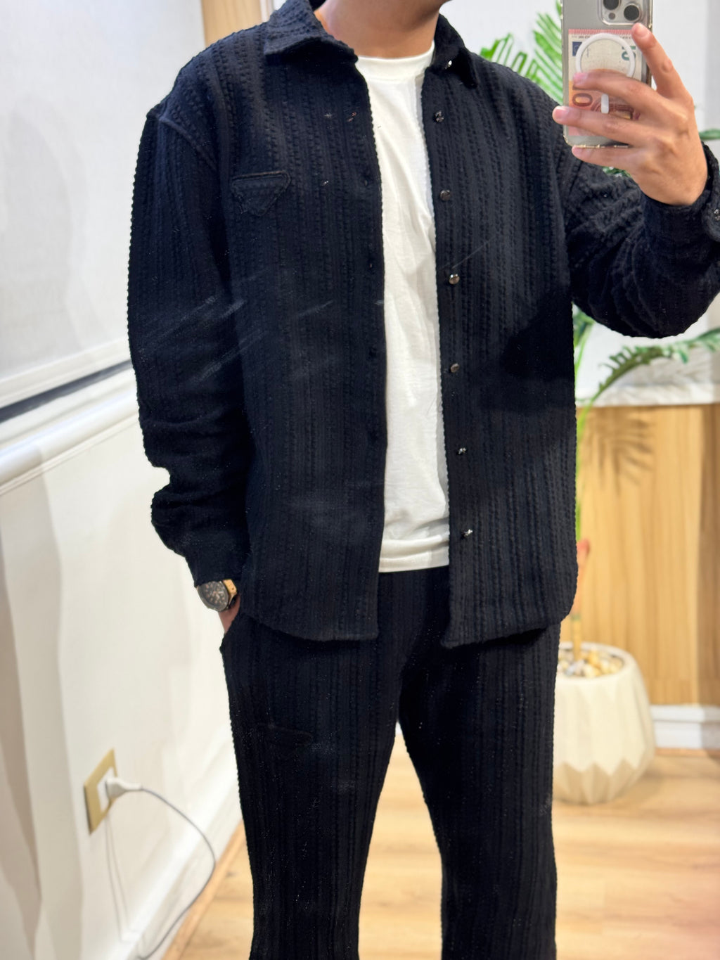 Men’s Textured Casual Suit Set PRADA