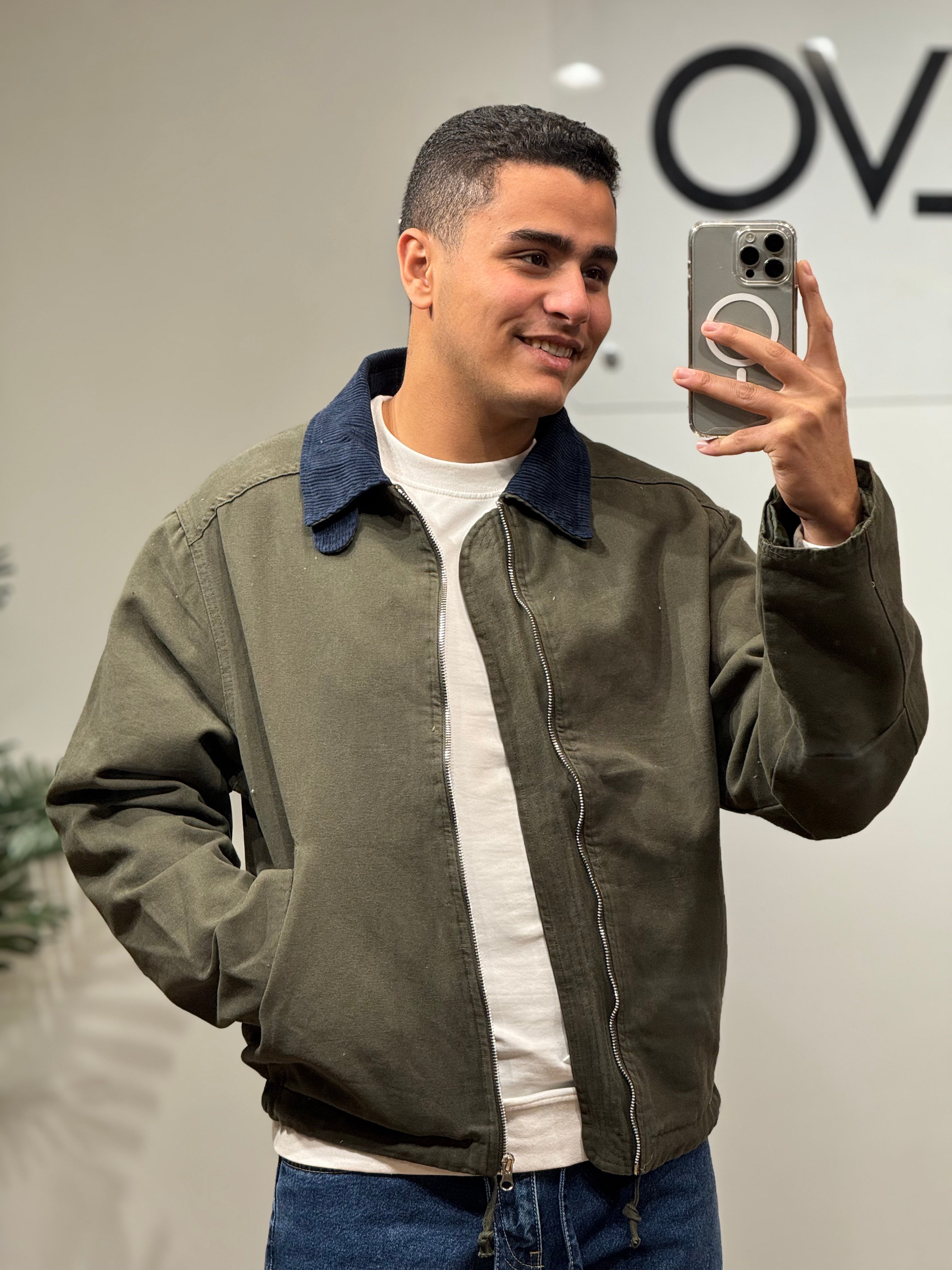 Men’s Olive Zip Jacket